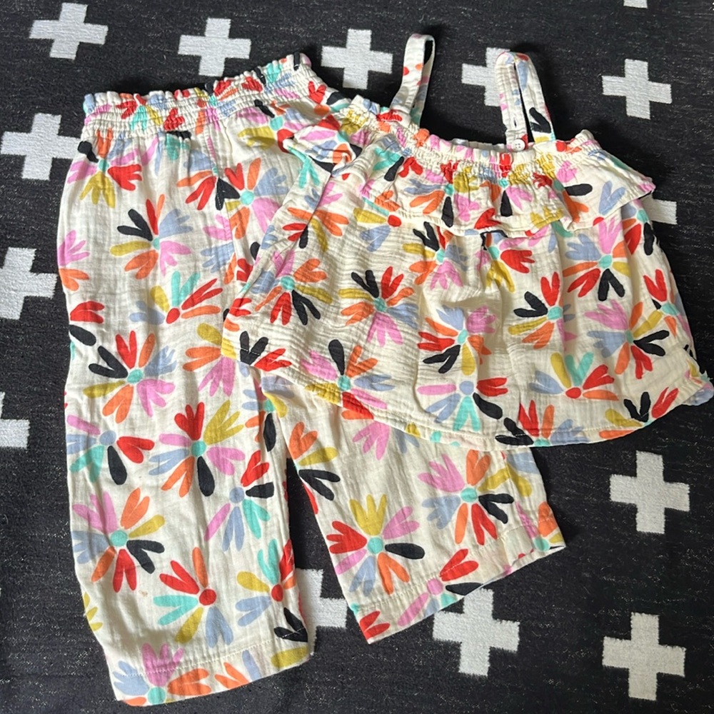Rainbow Aster 2 piece cotton muslin set